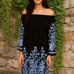 ALLISON JOY Black Off the Shoulder Dress, S